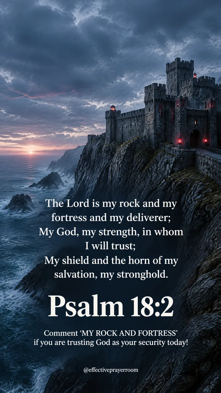 Psalm 18:2 verse graphic: The LORD is my rock and my fortress and my deliverer